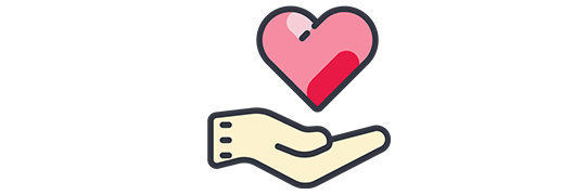 icon care hand heart