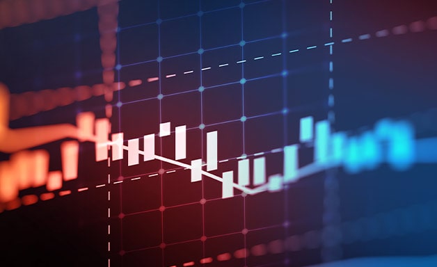 line graph blue orange
