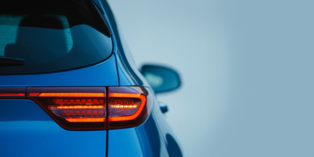 blue car closeup
