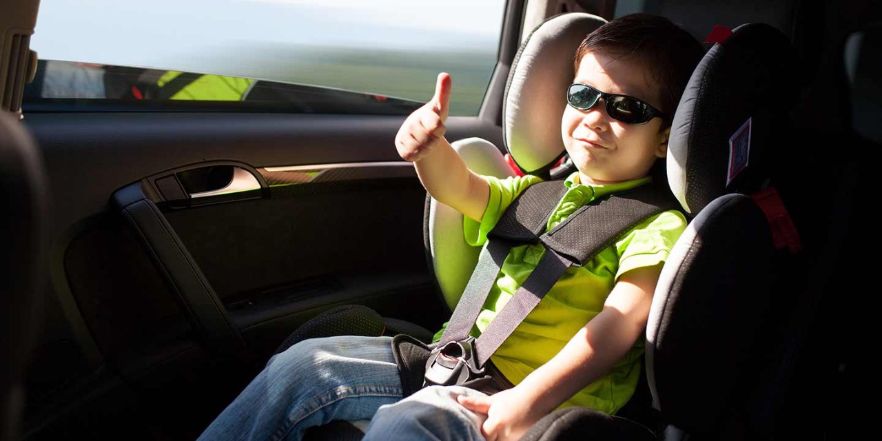 Luxury baby car seat for safety with happy kid