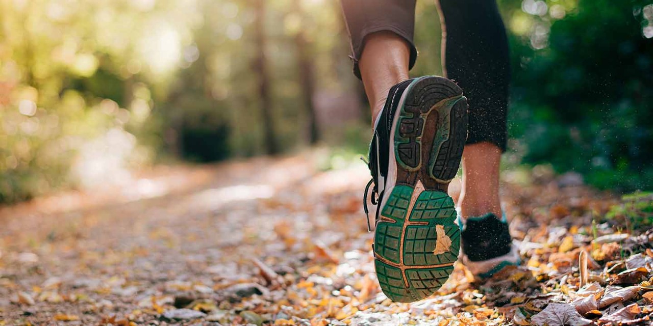a close up of running shoes 