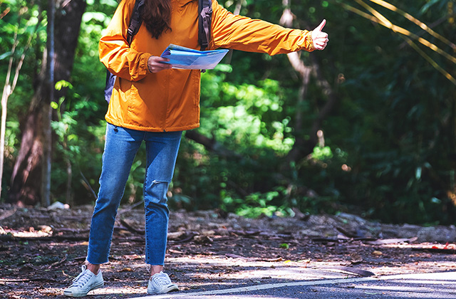 travel girl on the wood