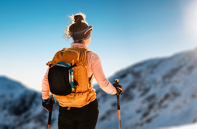 skier on the mountain