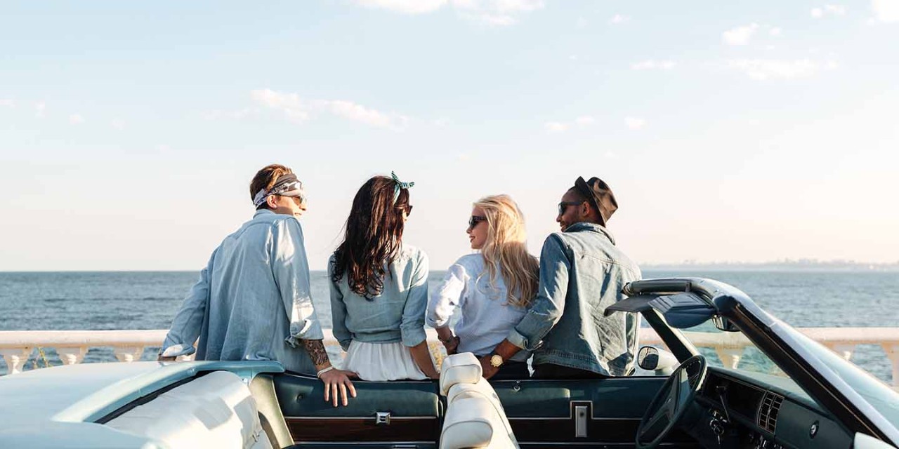Friends Group Car Travel 