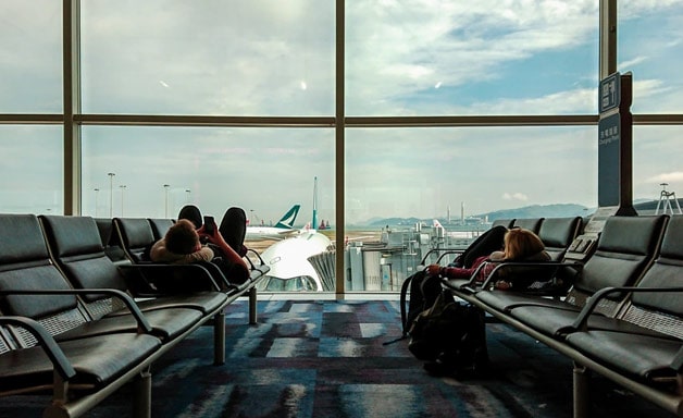 people resting at the airport