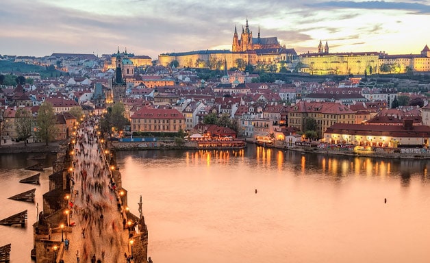 Prague Bridge Castle River