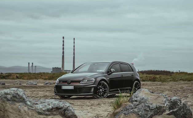 Parked car near power plant in Dublin port 